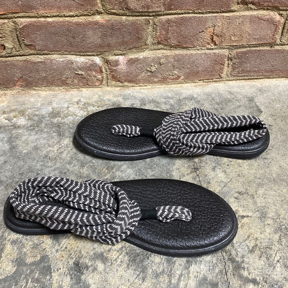 Sanuk Yoga Sling 2-Flip-Flop-Sandal Black Natural Congo Size 11 - Picture 5 of 8